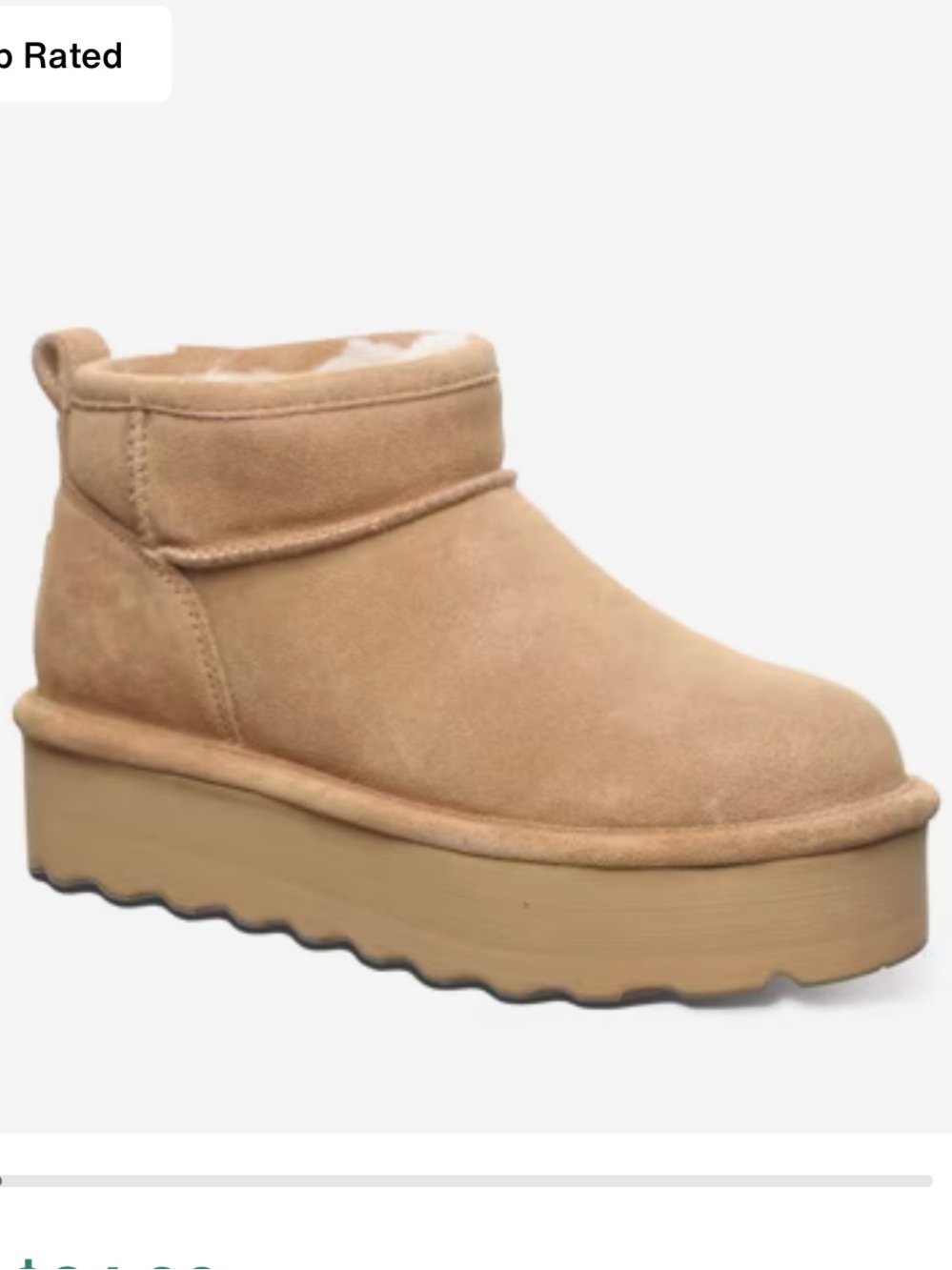 BearPaw Women's Platform Ankle Boot - Tan